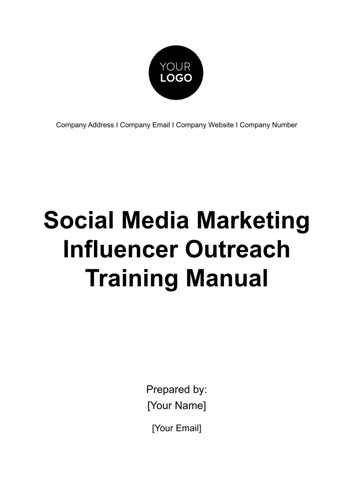 Social Media Marketing Influencer Outreach Training Manual Template - Edit Online & Download