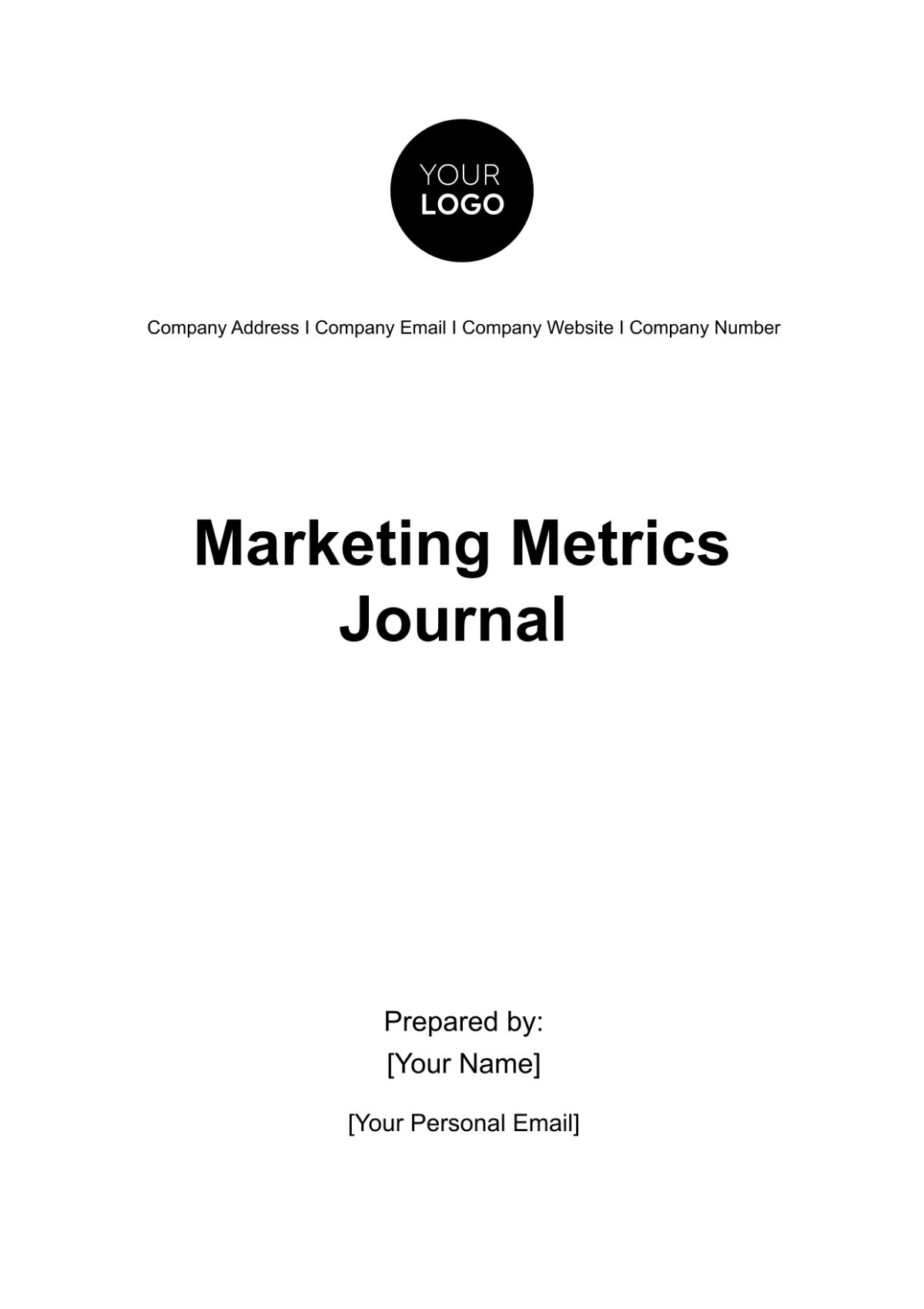 Free Marketing Metrics Journal Template