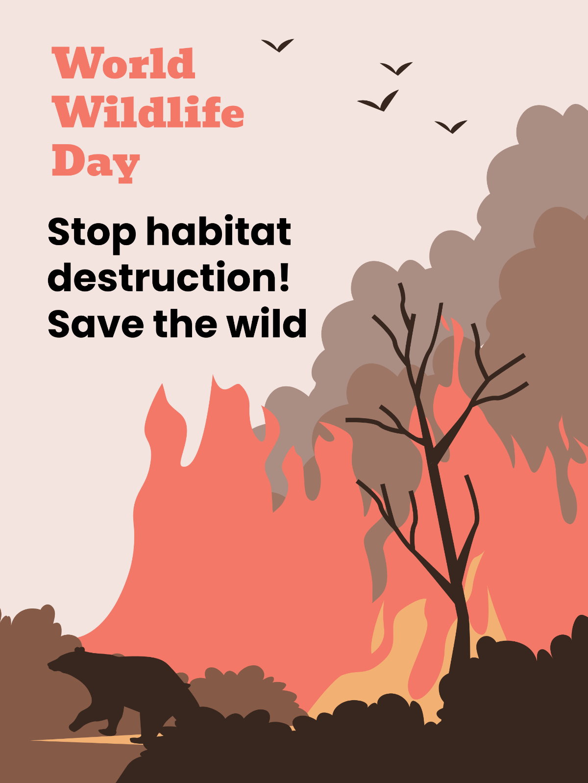 Free  World Wildlife Day Threads Post Template