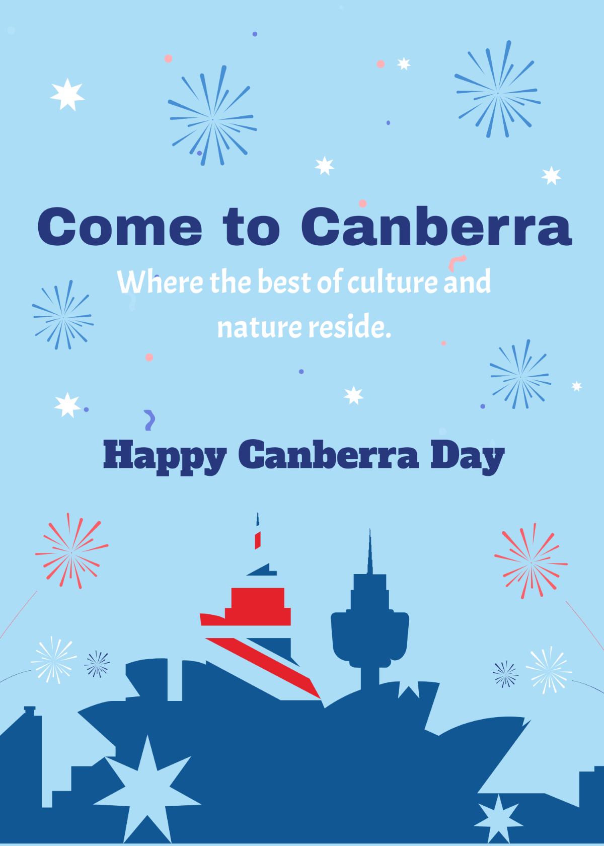 Canberra Day Invitation Card Template