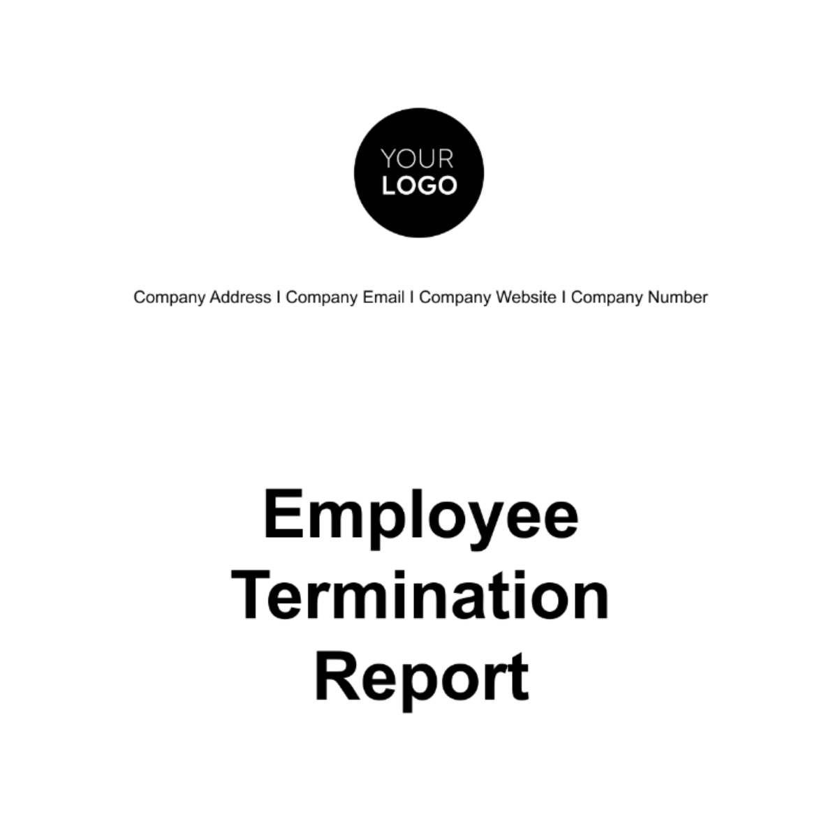 Free Employee Termination Report HR Template