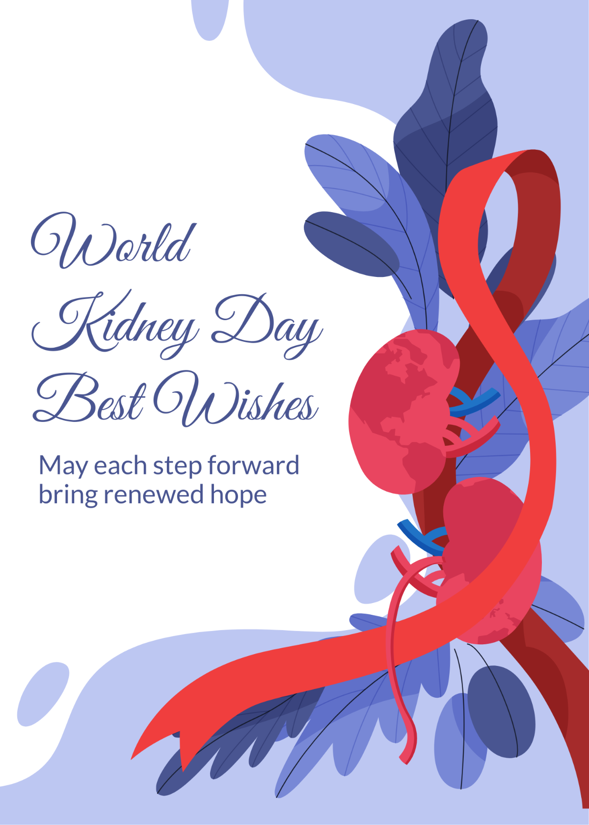 Free  World Kidney Day Greeting Card Template