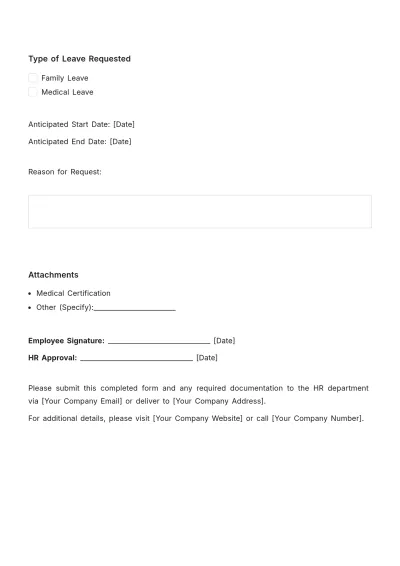 Free FMLA (Family and Medical Leave Act) Guidelines HR Template to Edit Online