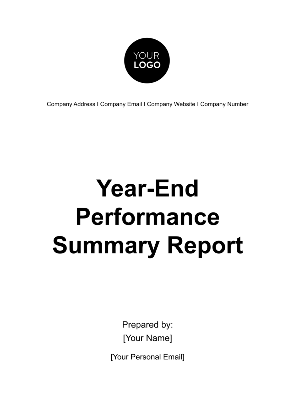 Free Year-End Performance Summary Report HR Template