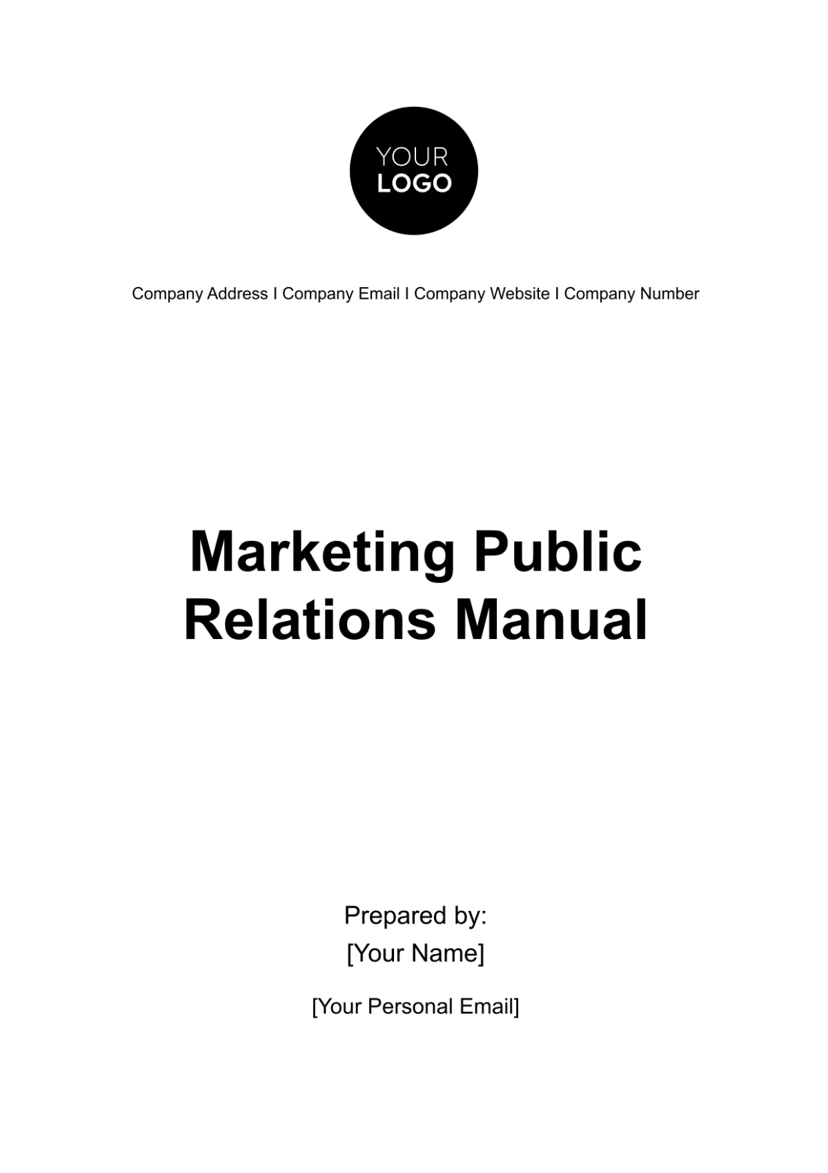 Marketing Public Relations Manual Template - Edit Online & Download