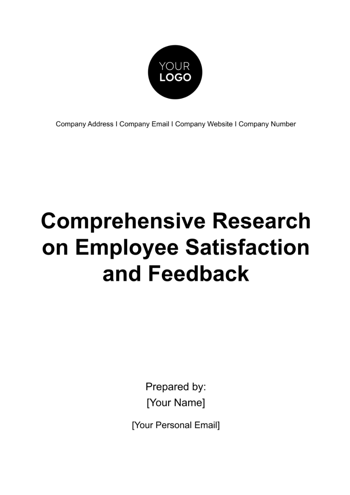 Comprehensive Research on Employee Satisfaction and Feedback HR Template - Edit Online & Download