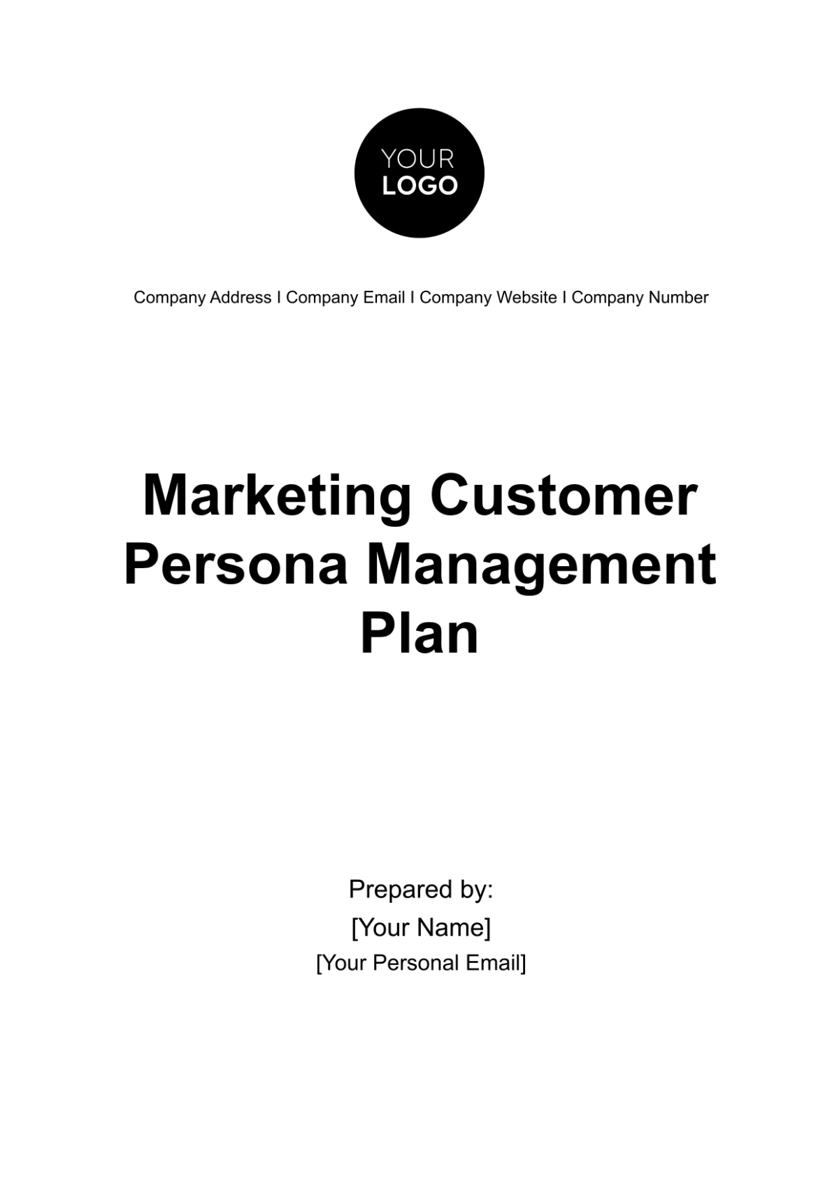 Free Marketing Customer Persona Management Plan Template