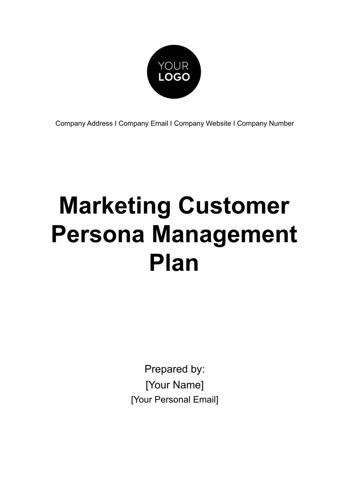 Marketing Customer Persona Management Plan Template - Edit Online & Download