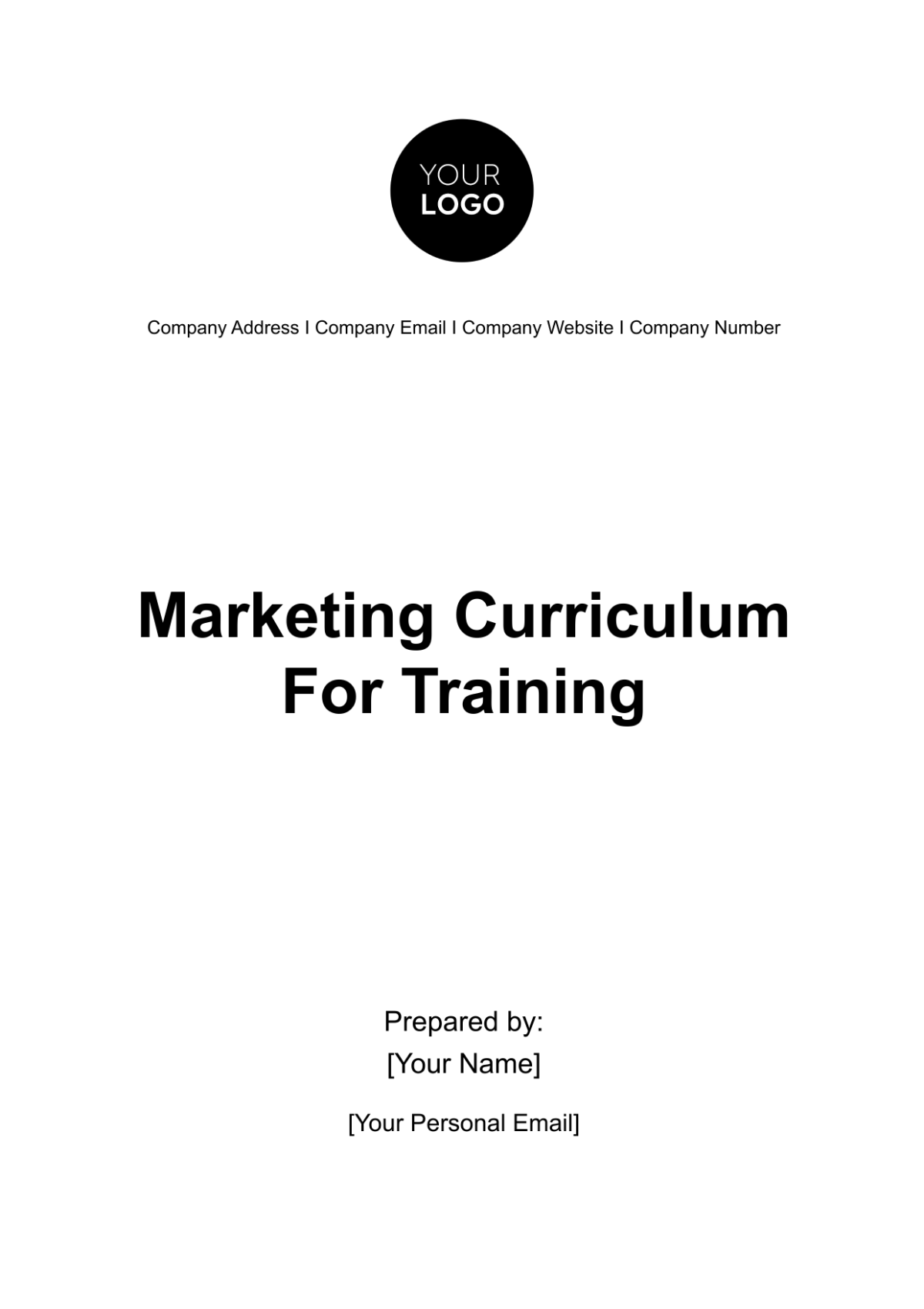 Marketing Curriculum for Training Template - Edit Online & Download