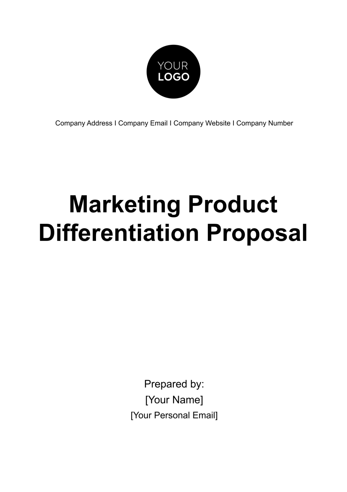 Marketing Product Differentiation Proposal Template