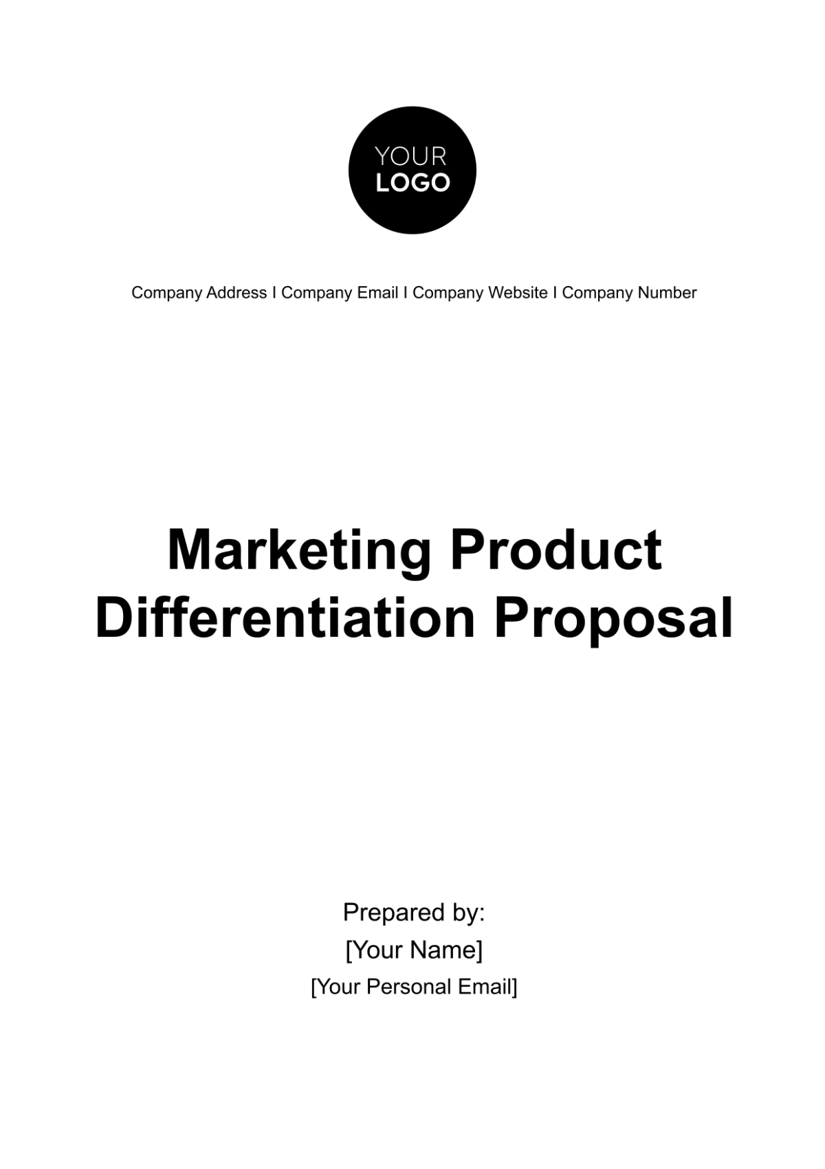 Marketing Product Differentiation Proposal Template - Edit Online & Download