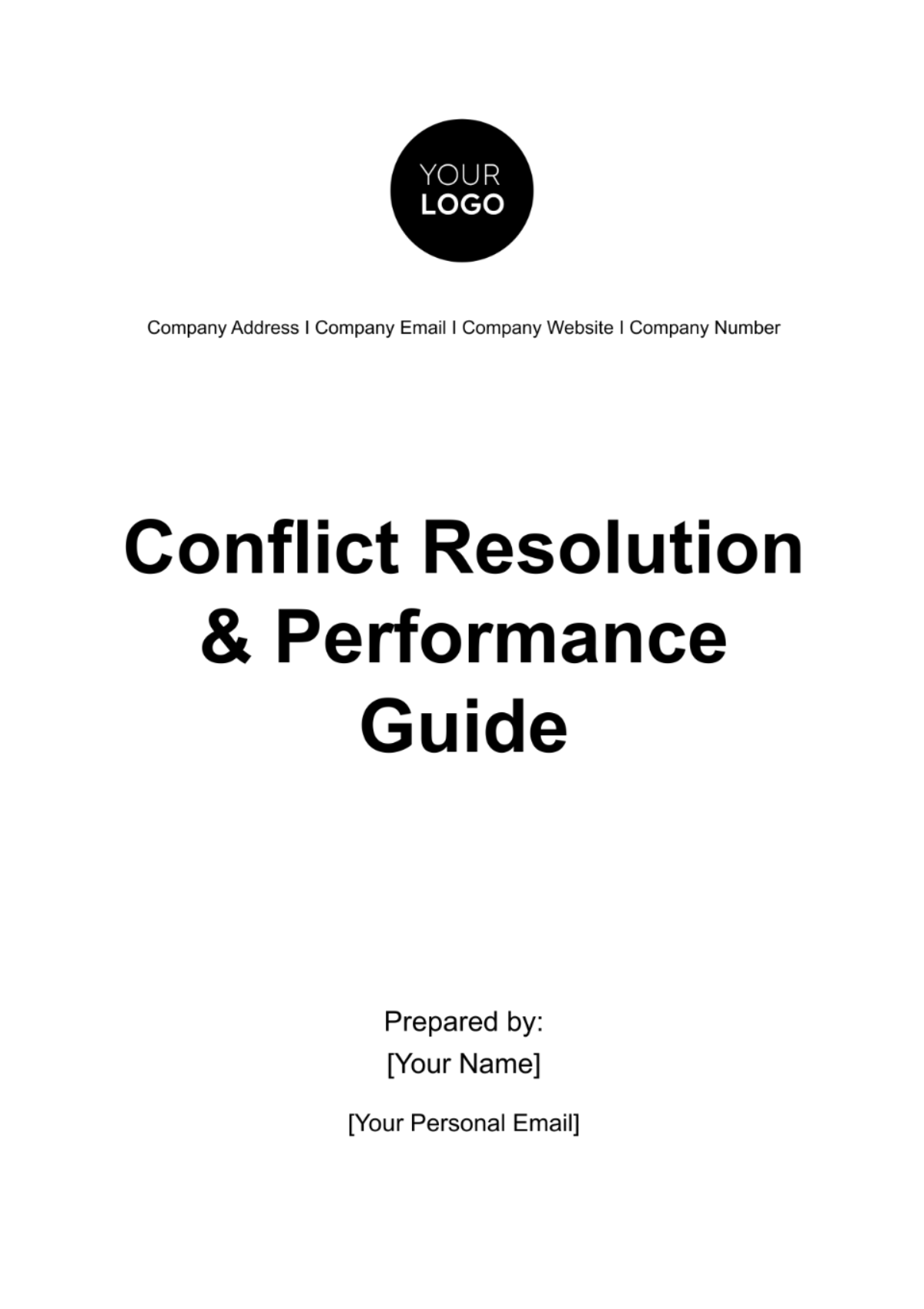 Free Conflict Resolution & Performance Guide HR Template