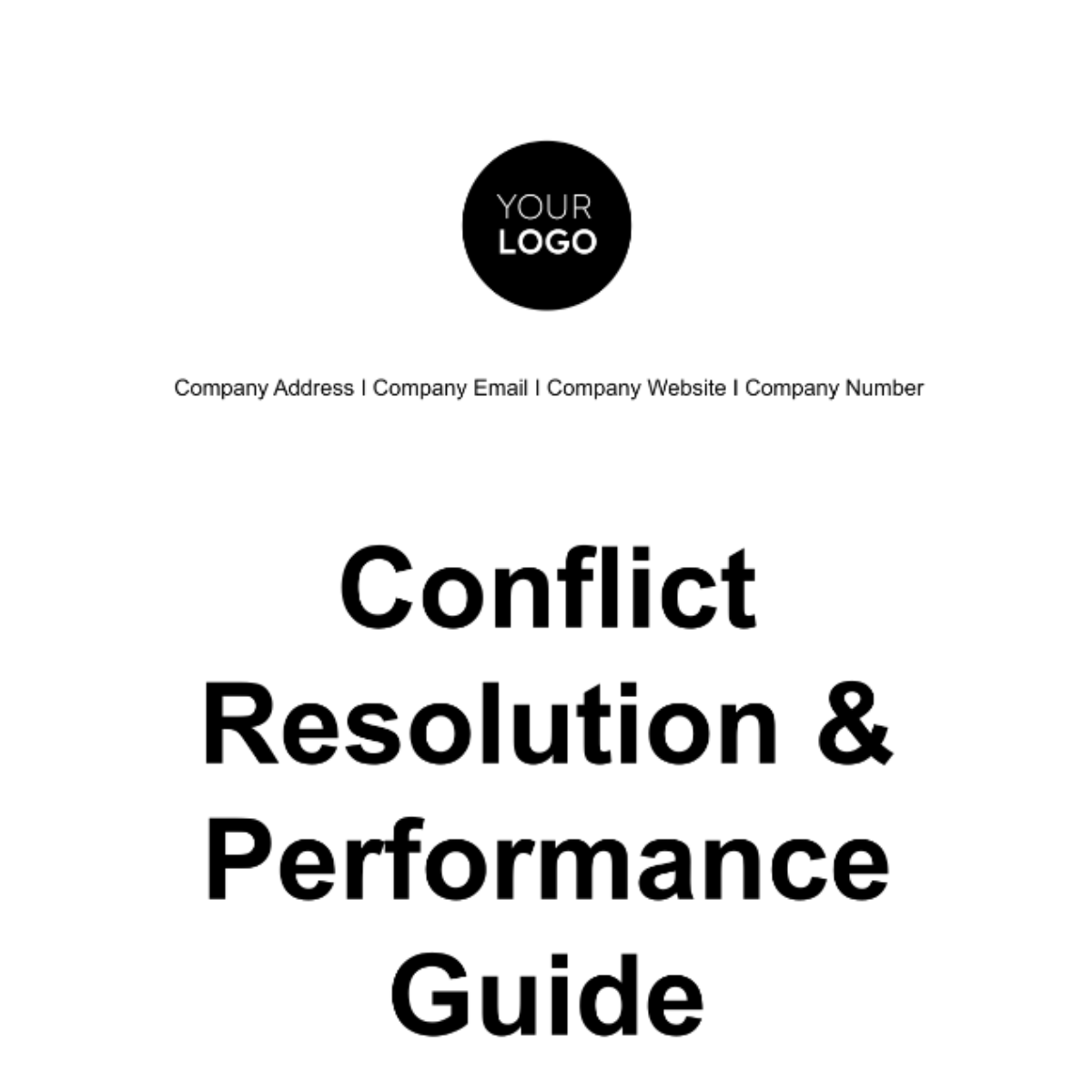 Conflict Resolution & Performance Guide HR Template - Edit Online & Download