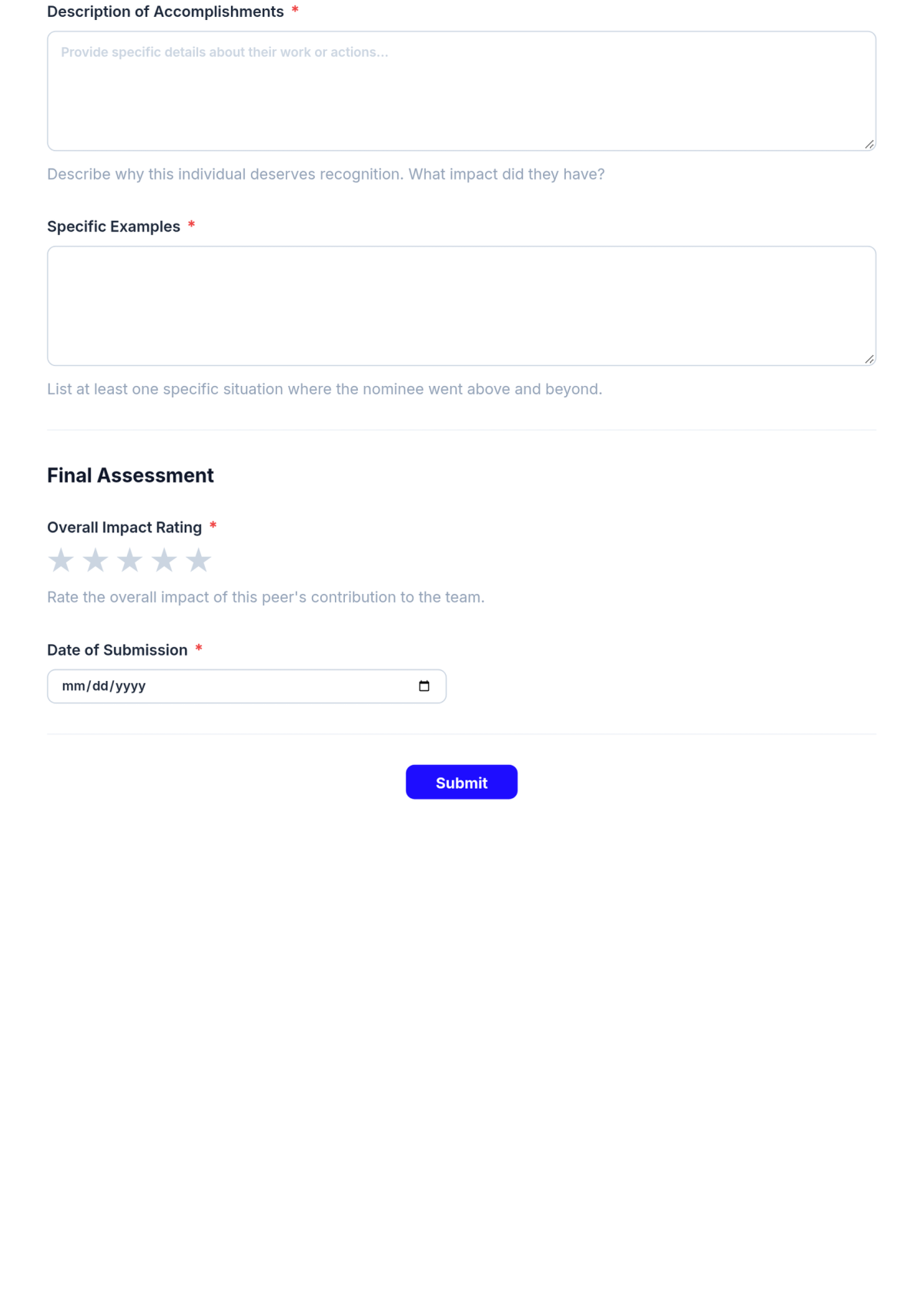 Free Peer Nomination Form HR Template & AI Maker Free Peer Nomination Form HR Template & AI Maker