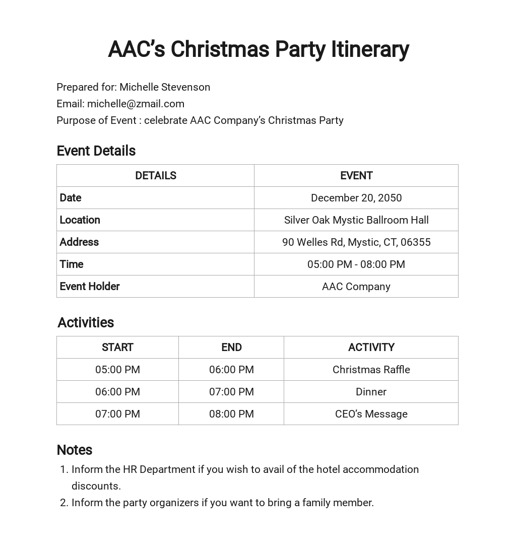 FREE Event Itinerary Templates Microsoft Word (DOC)