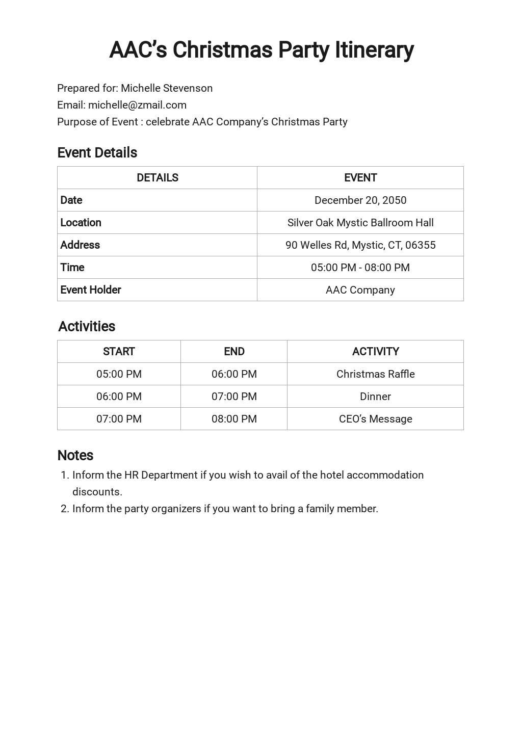 Sample Event Itinerary Template Free PDF Google Docs Word 