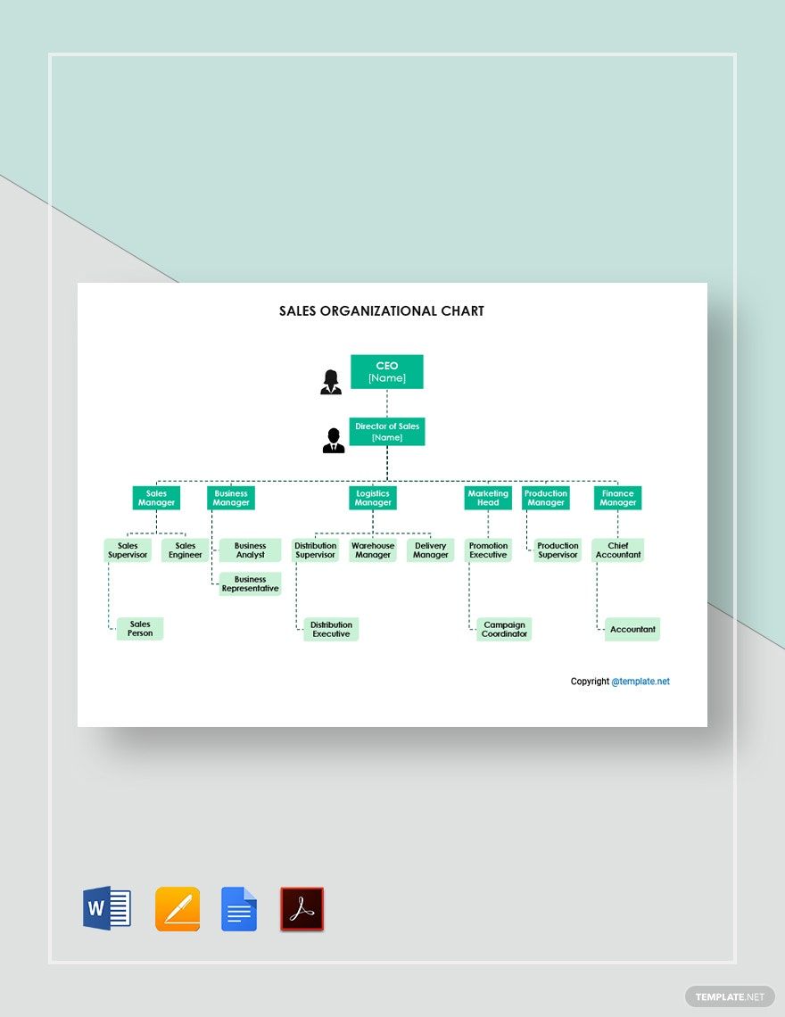 Sample Sales Organizational Chart Template