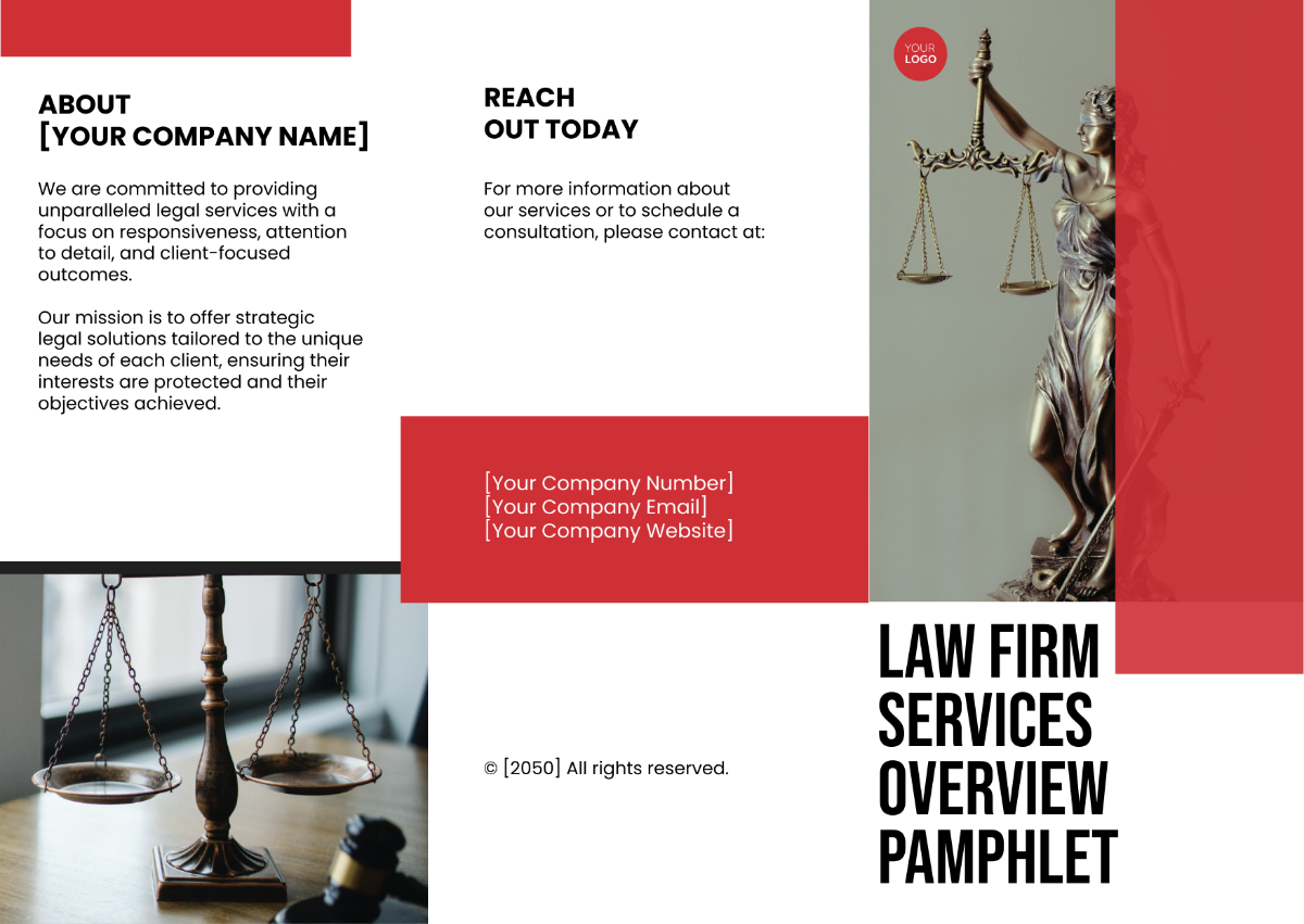 Law Firm Services Overview Pamphlet Template