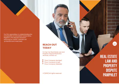 Free Real Estate Law and Property Dispute Pamphlet Template to Edit Online