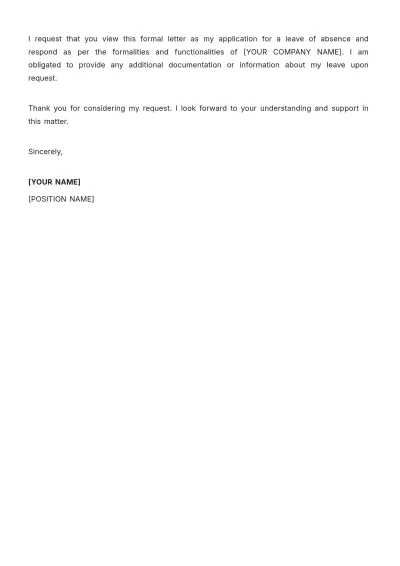 Free Nursing Leave of Absence Letter Template to Edit Online