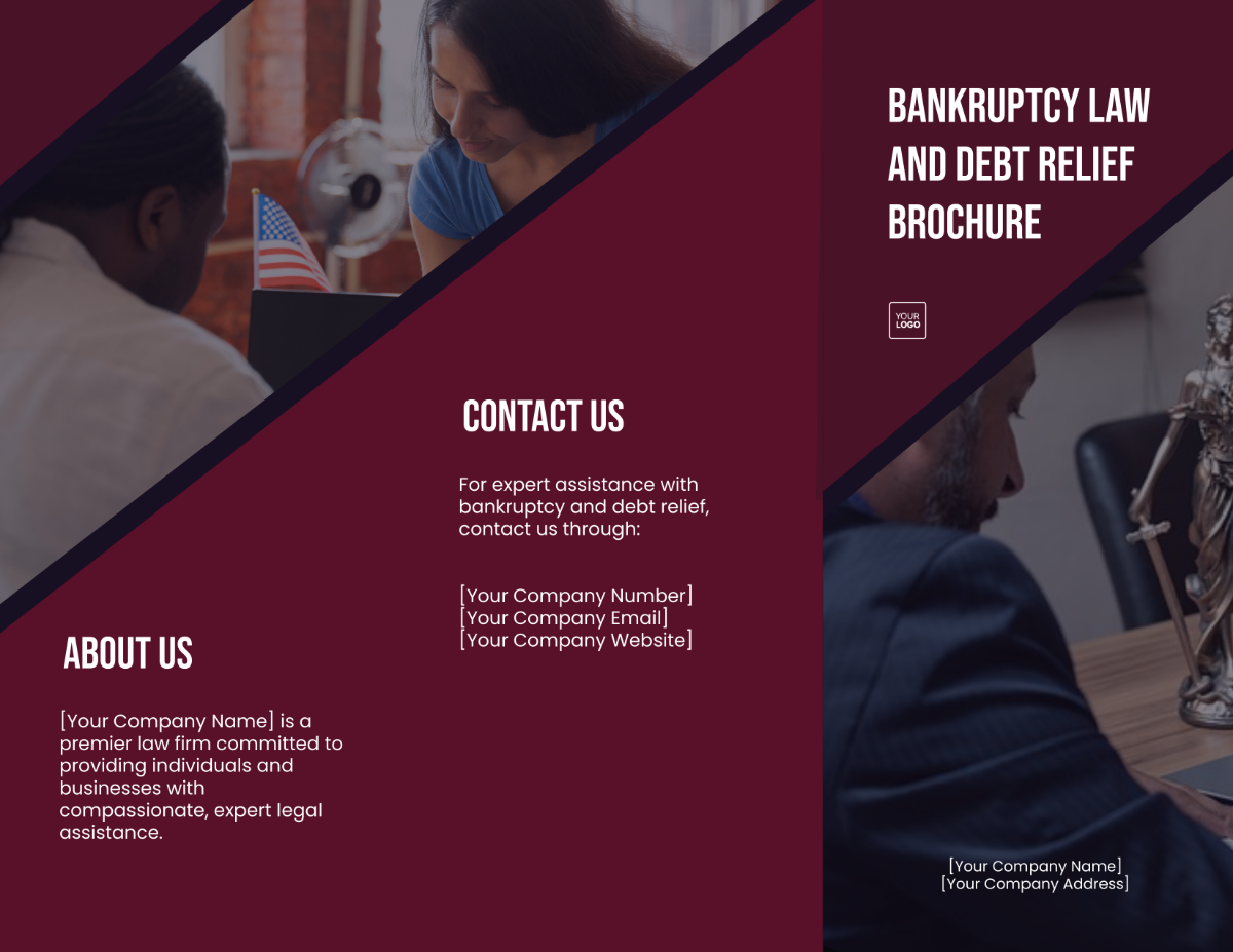 Bankruptcy Law and Debt Relief Brochure Template