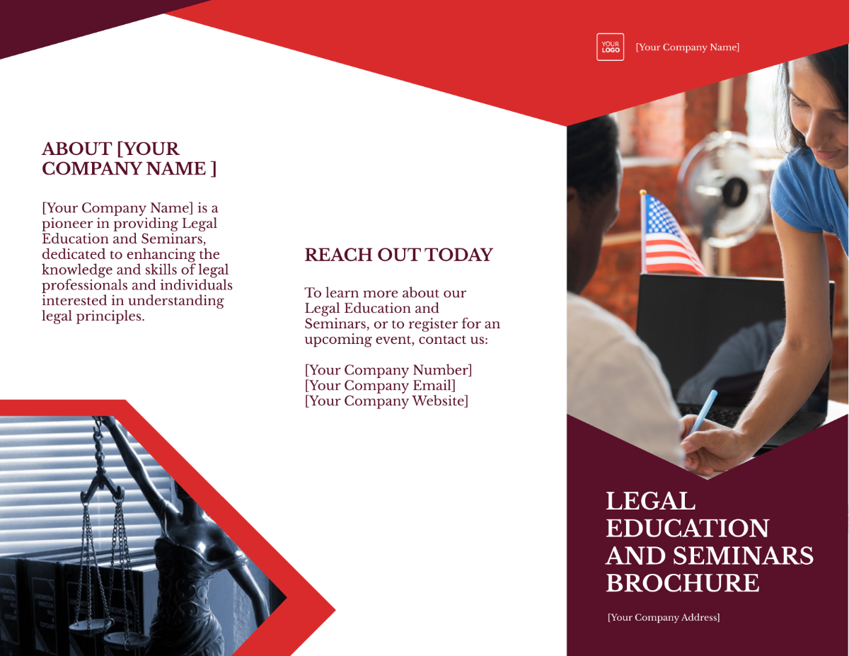 Free Legal Education and Seminars Brochure Template