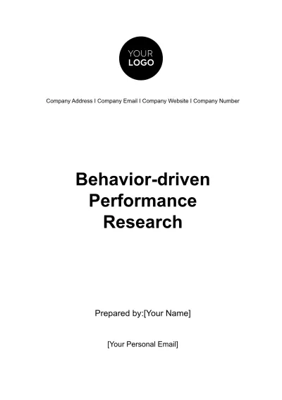 Free Behavior-driven Performance Research HR Template to Edit Online