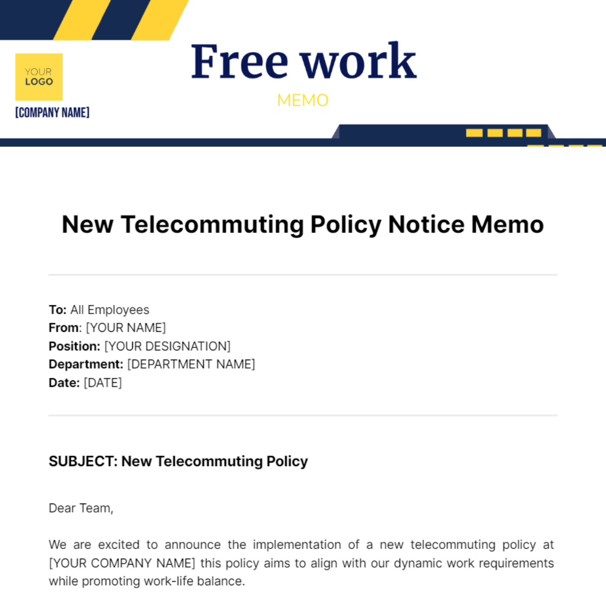Work Memo Template - Edit Online & Download Example | Template.net