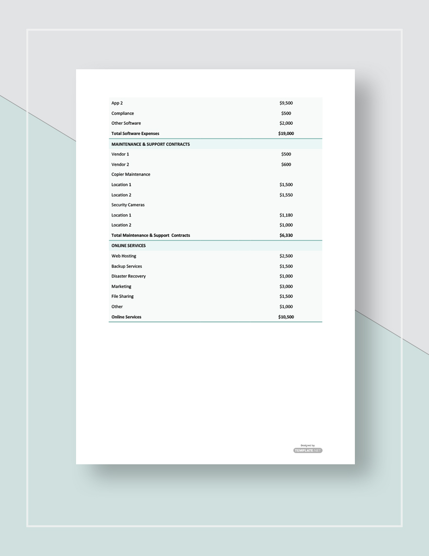 Company Expense Sheet Download