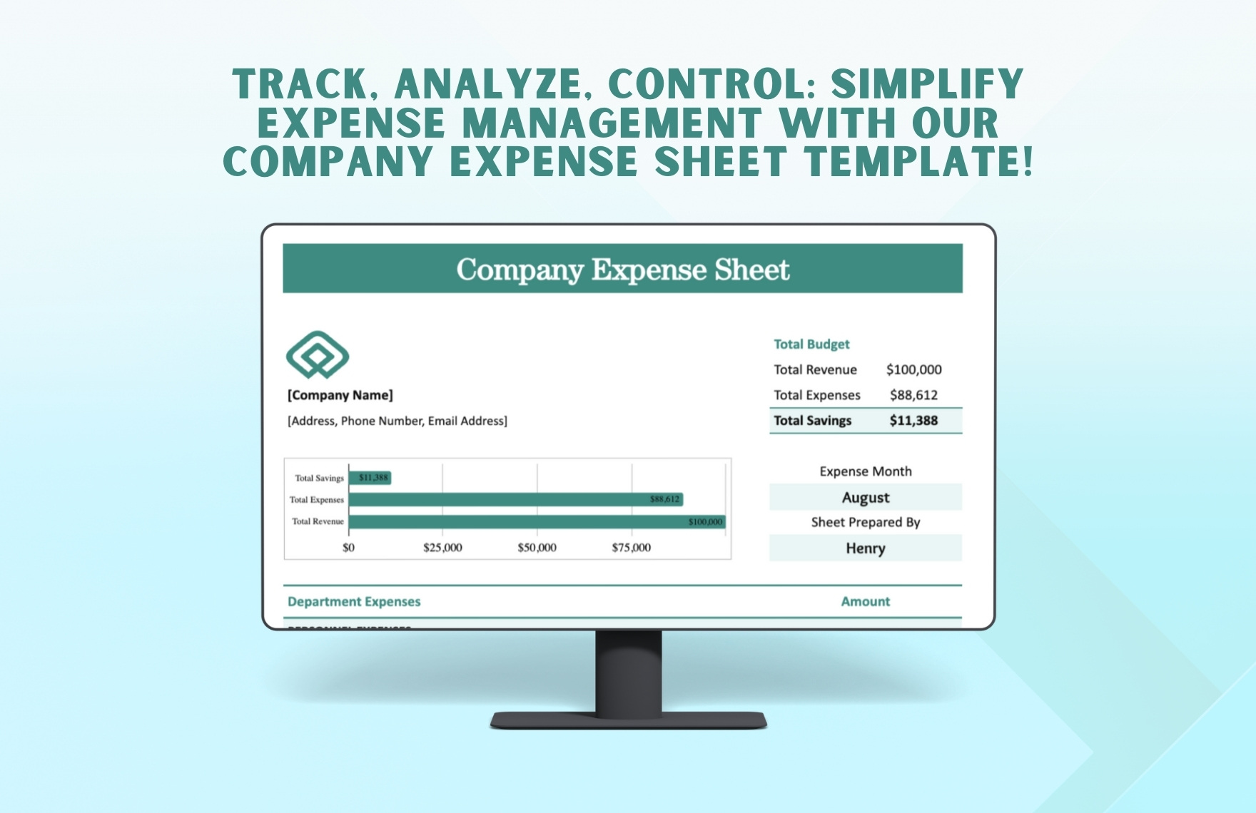 Company Expense Sheet Template