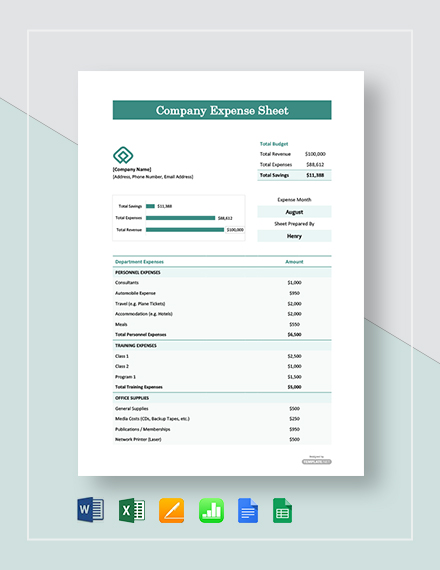 Daily Expense Sheet Template - Download in Word, Google Docs, Excel ...