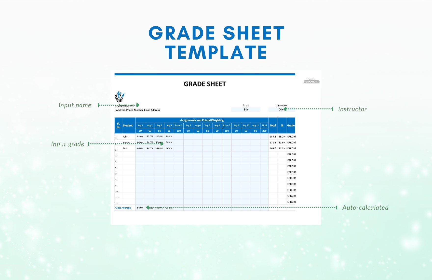 Grade Sheet Template