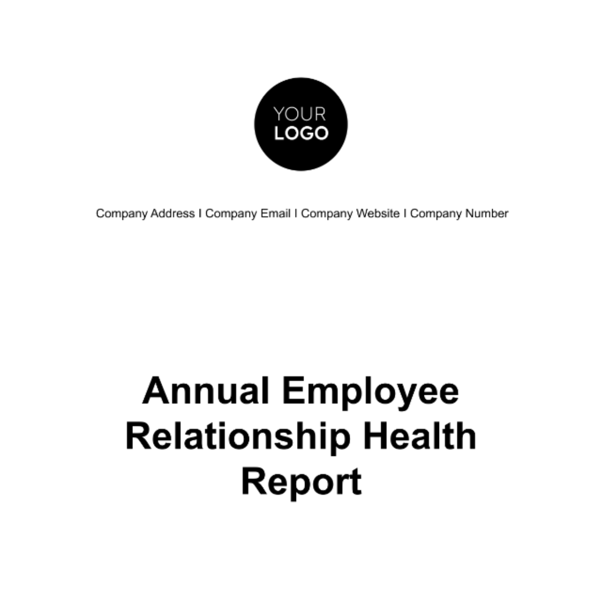 Annual Employee Relationship Health Report HR Template
