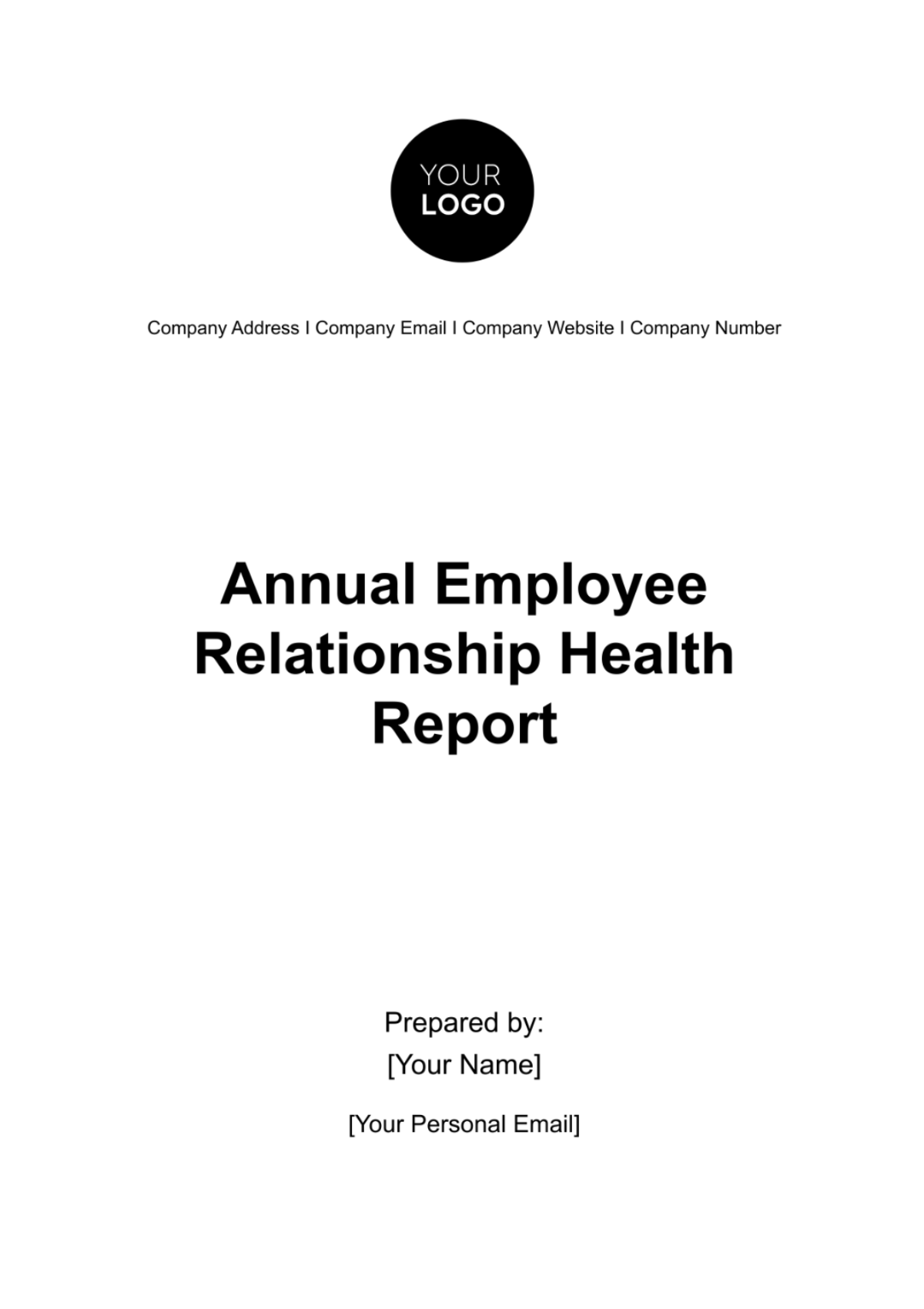 Annual Employee Relationship Health Report HR Template - Edit Online & Download