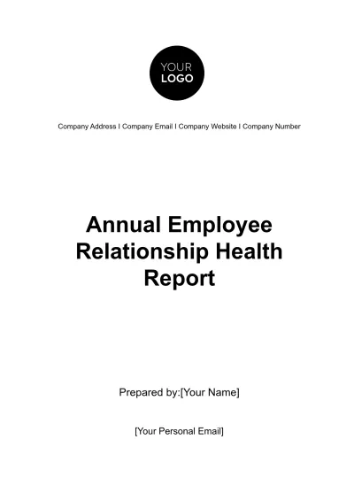 Free Annual Employee Relationship Health Report HR Template to Edit Online