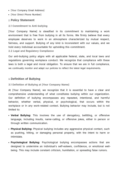 Free Employee Relationship Strategy & Planning Document HR Template to Edit Online