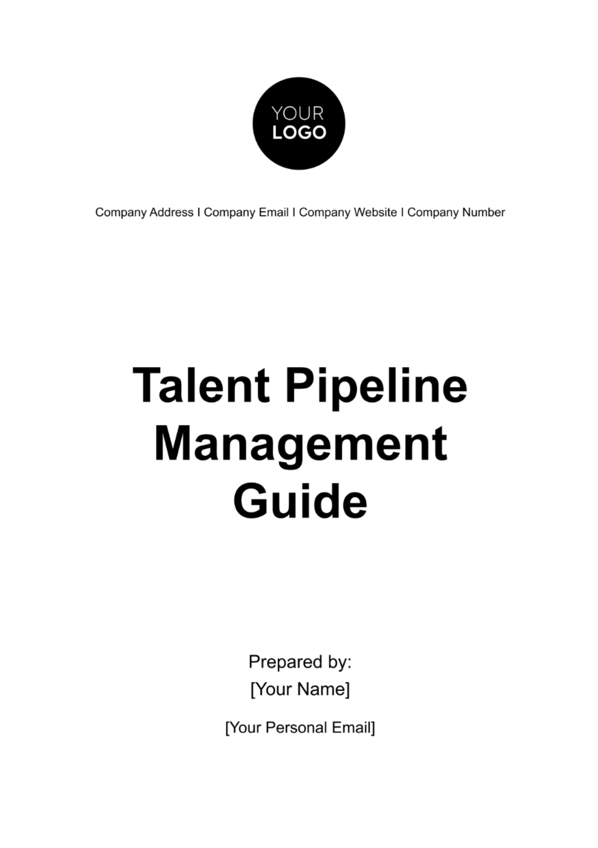 Talent Pipeline Management Guide HR Template