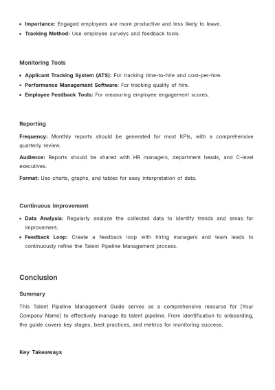 Free Talent Pipeline Management Guide HR Template to Edit Online