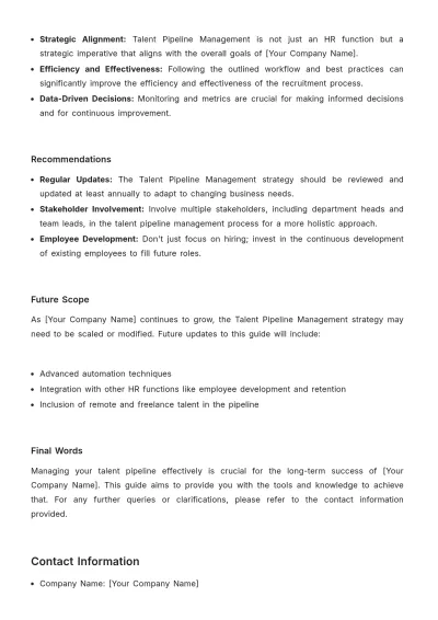 Free Talent Pipeline Management Guide HR Template to Edit Online