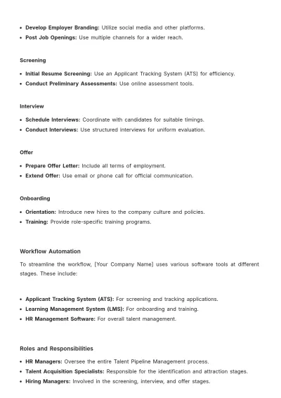Free Talent Pipeline Management Guide HR Template to Edit Online
