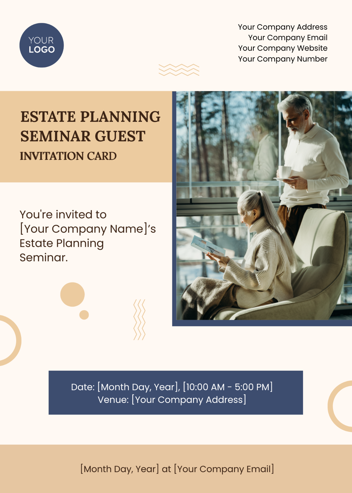 Estate Planning Seminar Guest Invitation Card Template