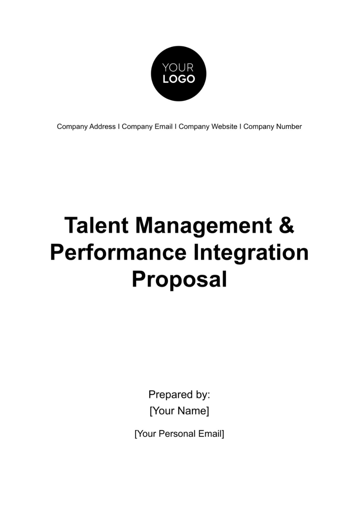 Free Talent Management & Performance Integration Proposal HR Template