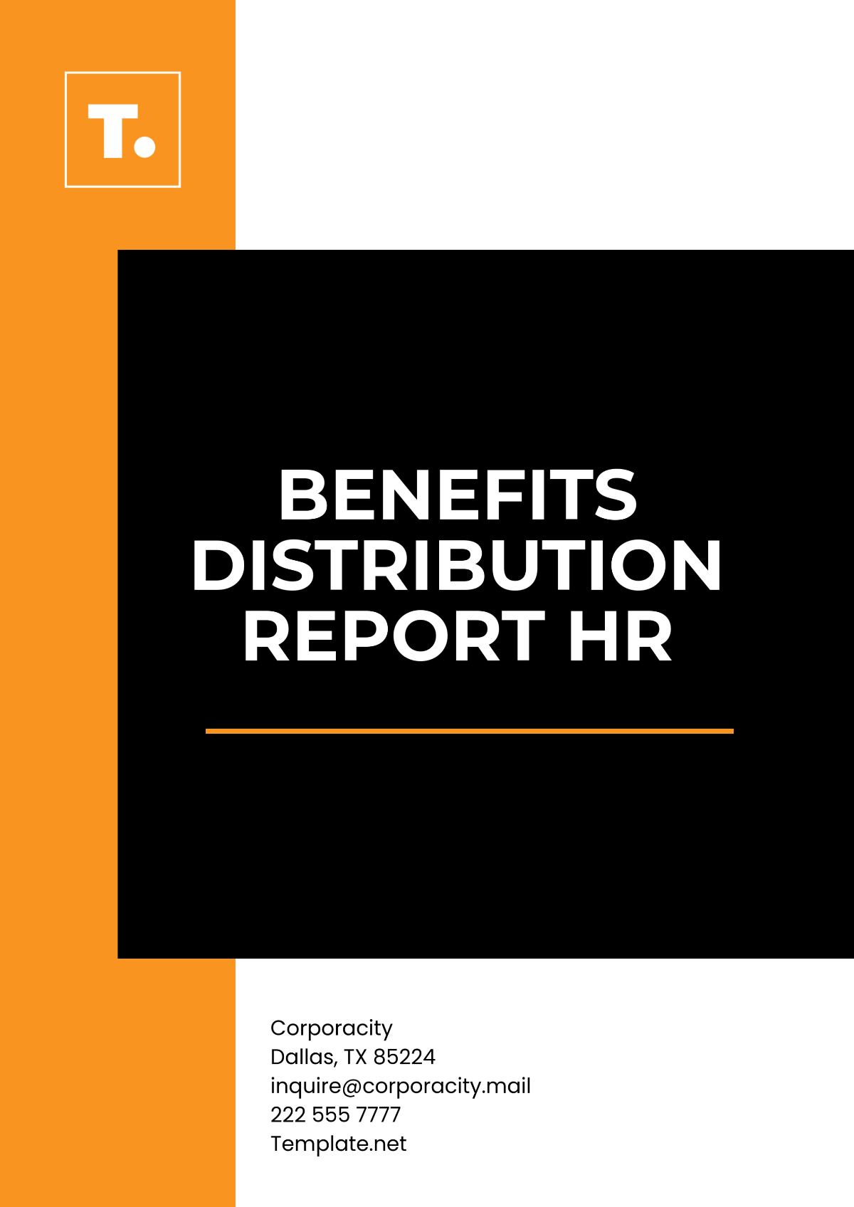 Benefits Distribution Report HR Template - Edit Online & Download