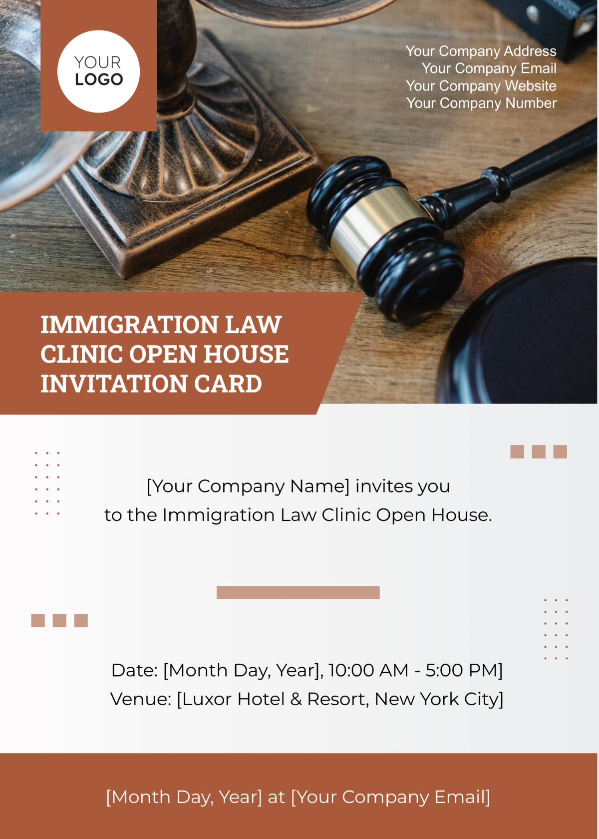 Immigration Law Clinic Open House Invitation Card