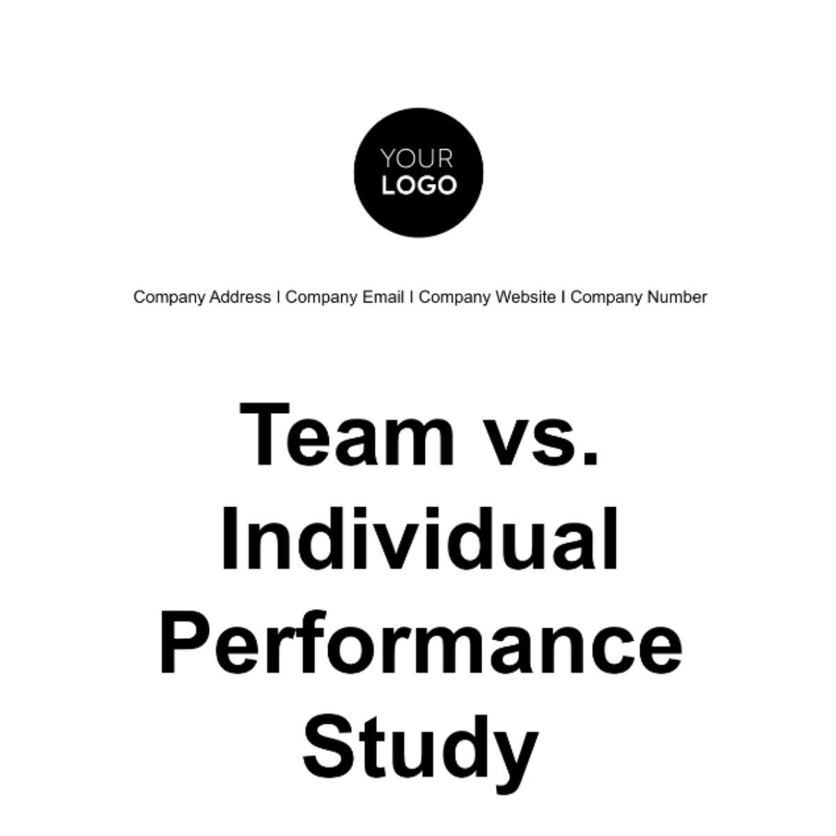 Team vs. Individual Performance Study HR Template - Edit Online & Download