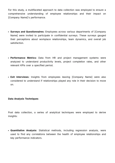 Free Employee Relationship ROI & Impact Study HR Template to Edit Online
