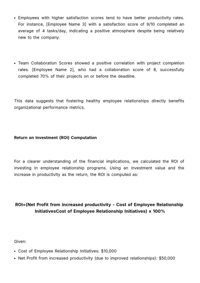 Free Employee Relationship ROI & Impact Study HR Template to Edit Online