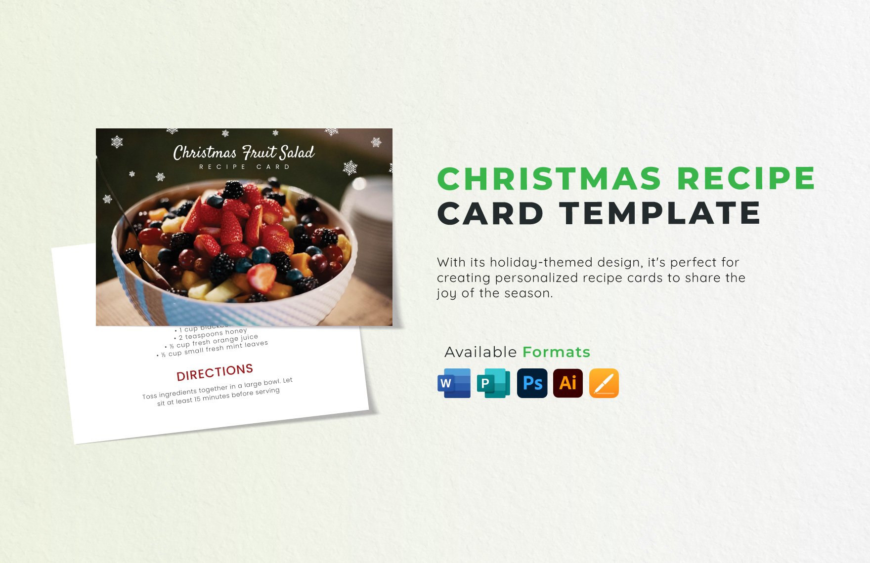 Christmas Recipe Card Template