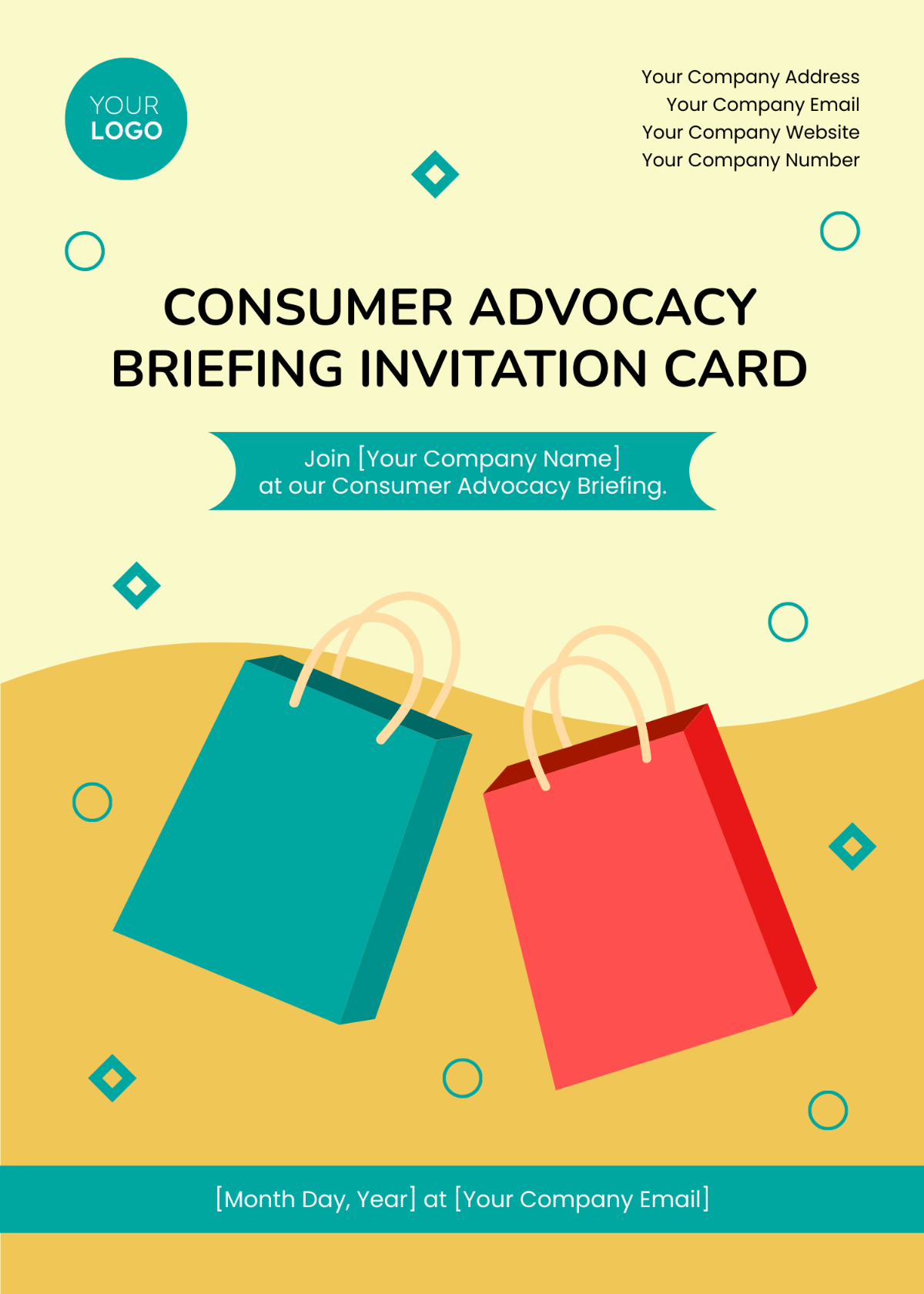 Consumer Advocacy Briefing Invitation Card Template