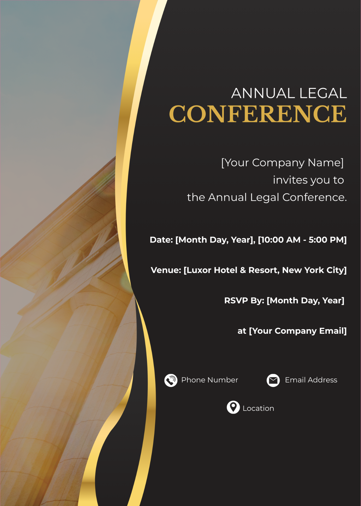 Annual Legal Conference Invitation Card Template